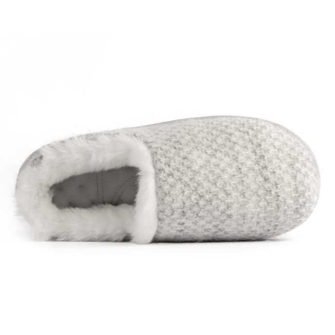 Isotoner® Ladies Sparkle Knit Swept Back Mule Slippers Light Grey Extra Image 4